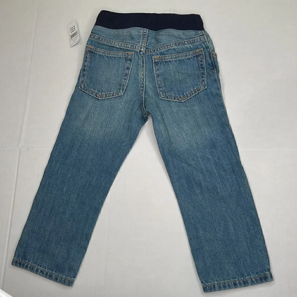 Baby Gap pull-on blue jeans drawstring waist size 3 years NWT